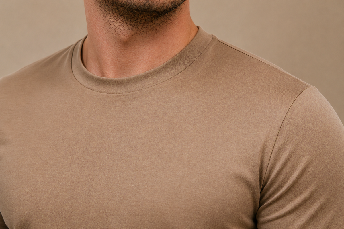 Luxe Double Mercerised T-Shirt - Taupe