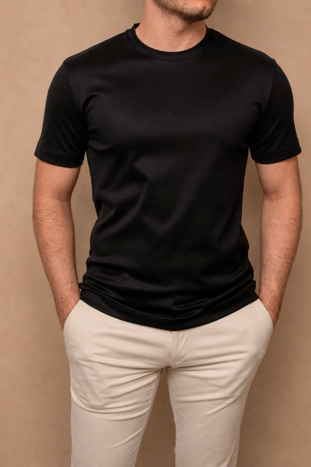 Luxe Double Mercerised T-Shirt - Black
