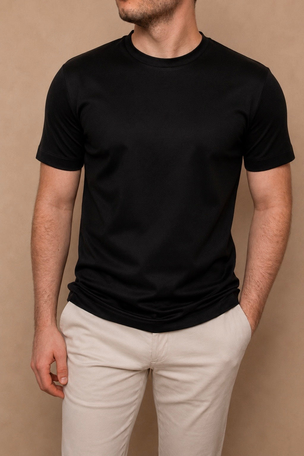 Luxe Double Mercerised T-Shirt - Black