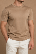 Luxe Double Mercerised T-Shirt - Taupe