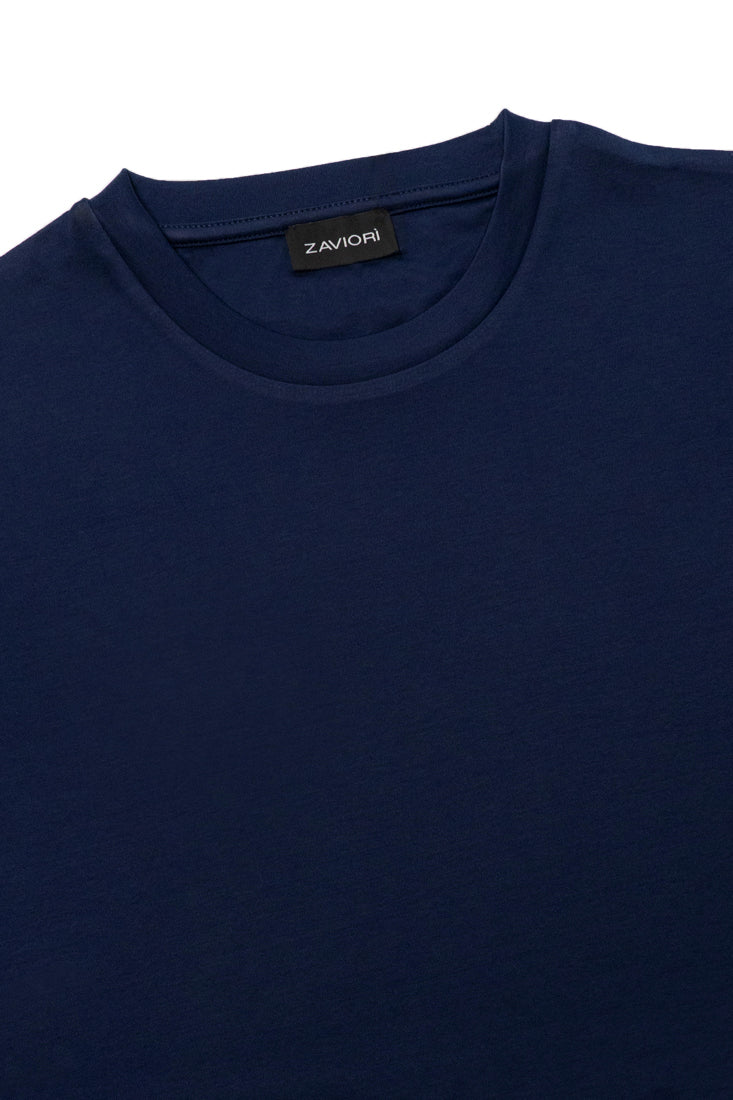 Luxe Double Mercerised T-Shirt - Navy
