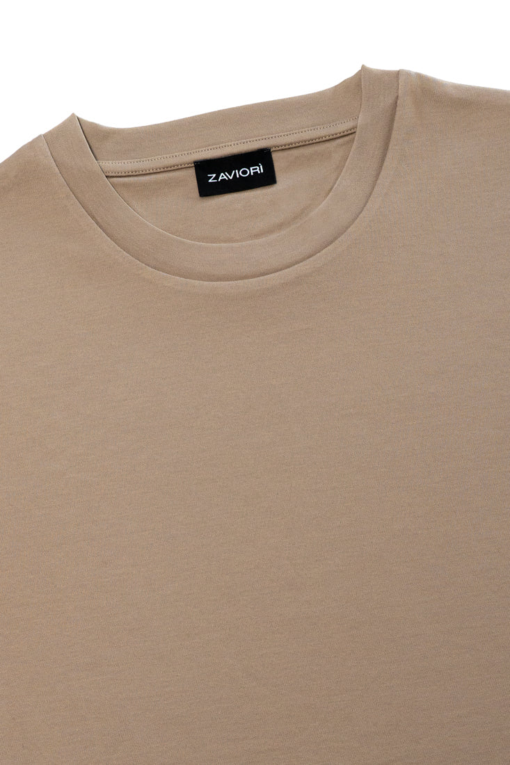 Luxe Double Mercerised T-Shirt - Taupe